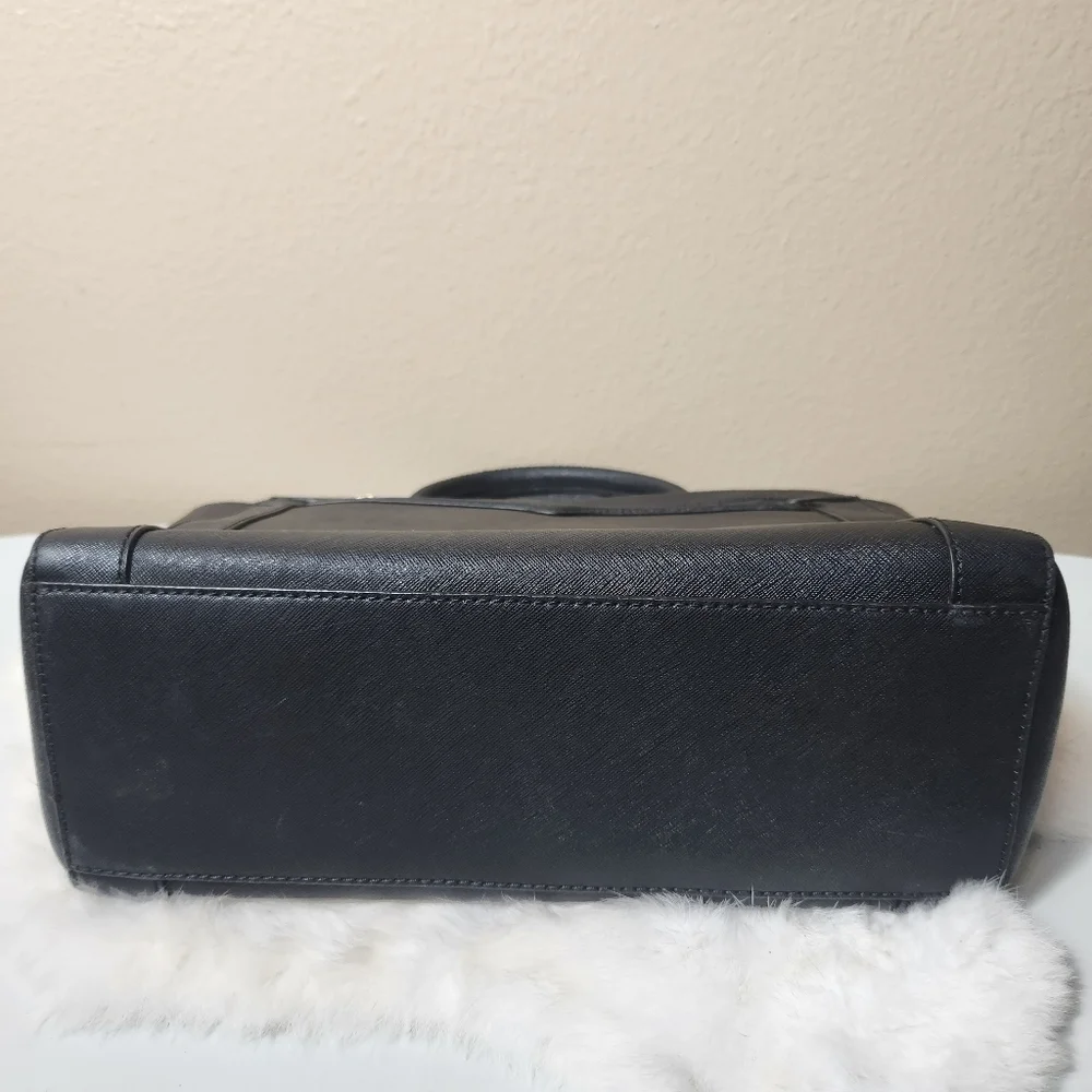 Rebecca Minkoff Monroe Black Saffiano Leather Purse Tote w/Crossbody Strap
